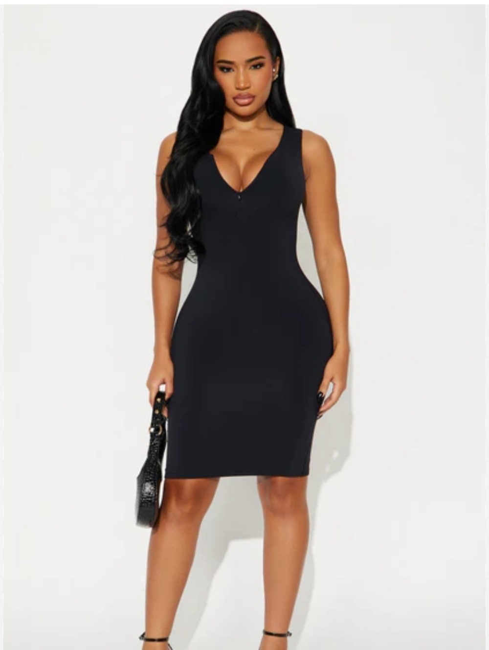 Forever 21 Black Sleeveless V-Neck Mini Dress